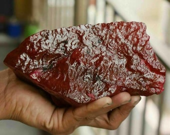 One Time Sale Raw Ruby Rough Natural  7500 Ct Certified Natural Uncut Earth Mined 160x80 mm African Pigeon Blood Red Ruby Big Rough Gemstone