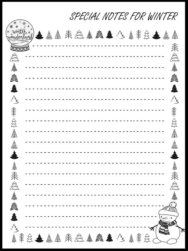 Winter Notes Pages Special Notes for Winter - Etsy