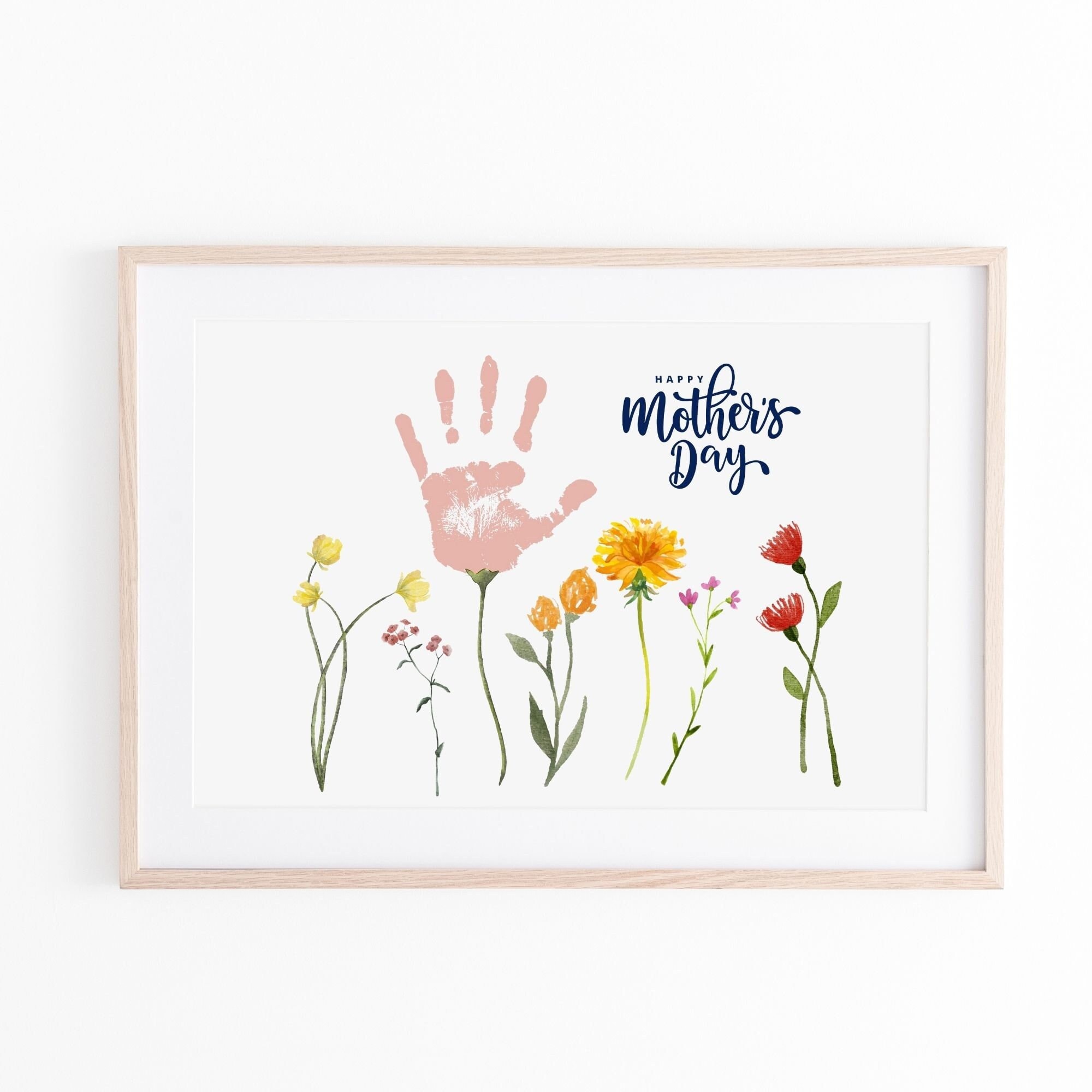 Handprint Gift Wildflower Landscape Art Mother's Day Mom Grandma ...