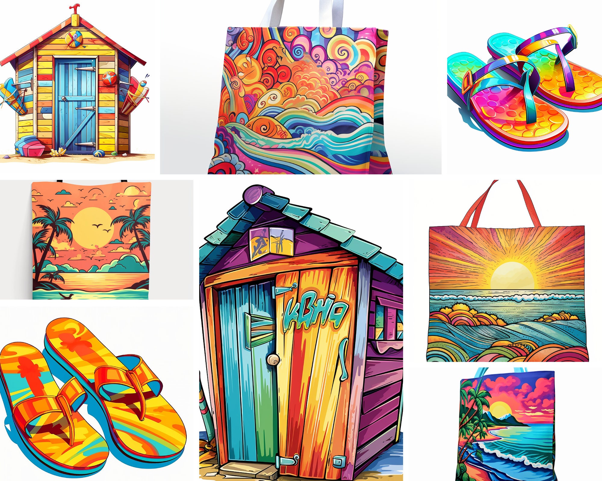 47 Summer Beach Theme Clipart Vibrant Seaside Graphics Etsy