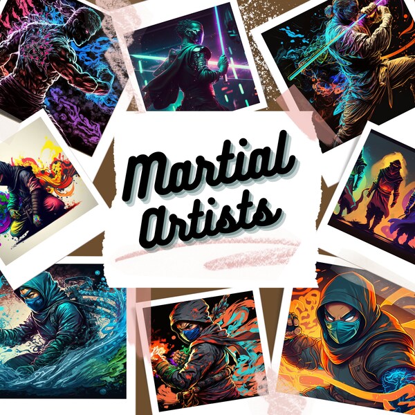 35 Martial Arts Mastery Clipart, Fearless Warriors PNG Bundle, Traditional Fighting Styles Artwork, Inspirational Martial Arts Graphics