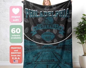 Philadelphia Football Personalized Blanket,Philadelphia Eagle Football Blanket,Football Blanket,Eagle Retro Blanket,Eagle Fan Gift FB4