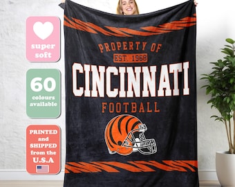 Cincinnati Football Personalized Blanket,Game Day Blanket,90s Cincinnati Football Game Day Blanket,Bengal Fans Gift FA21
