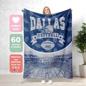 Dallas Football Vintage Style Personalized Blanket,Dallas Football Blanket,Cowboy Blanket,Dallas Blanket,Dallas Fans Gift FB1