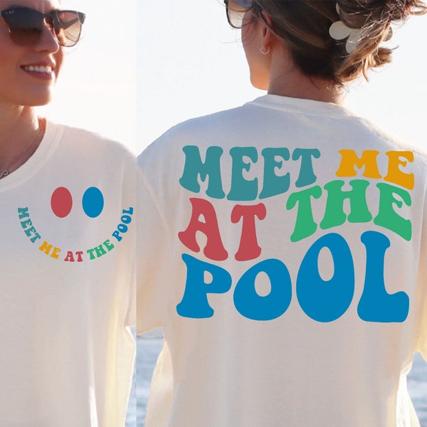 Meet Me at the Pool Svg, Swimming Svg, Pool Svg, Swimmer Svg, Swim Vibes, Swim Mom Svg, Swim Sports Svg, Swim T-Shirt Svg, Wavy Stacked Svg
