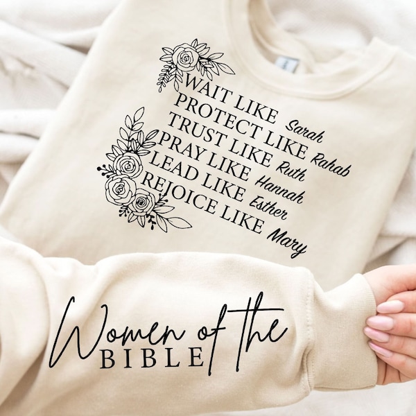Women of the Bible Svg Png, Boho Christian Svg, Motivational Svg, Bible Verse Svg, Floral Religious Quotes Svg, Sleeve Shirt Designs Svg