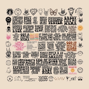 75 Groovy svg, pacote, boho svg, hippie svg, estético svg, inspirador svg, motivacional svg, moderno svg, retro svg, arquivos svg texto ondulado