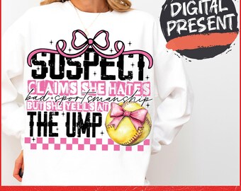 Suspect Claims Softball PNG Funny Softball Game Day Softball Retro Checkered Png Softball Shirt Design Trendy Softball Game Day Png
