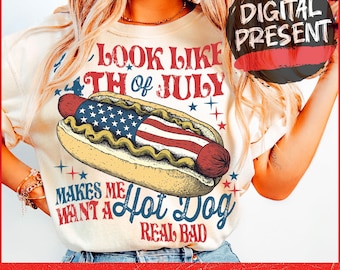 Pareces el 4 de julio PNG Retro América Hot dog PNG Divertido 4 de julio PNG EE. UU. Png Cuatro de julio Día de la Independencia SUBLIMACIÓN Original