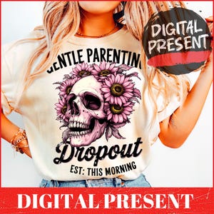 Zacht ouderschap drop-out sarcastische moeder png Snarky retro schedel trendy moeder skeletontwerp retro moederschap sublimatie grappige moeder png-ontwerp