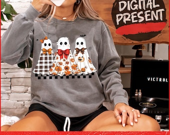 Preppy Halloween Ghost Leopard Png, Cute Boo Ghost Coquette Png, Halloween Png, Funny Halloween Png, Spooky Season Png, Trending design