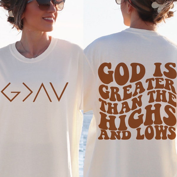 God is Greater Than the Highs and Lows SVG And PNG, Bible Quote Svg Design, Faith Svg, Religious Svg, Christian Svg