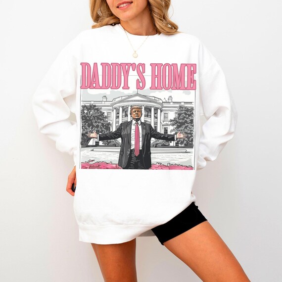 Daddys Home White House Pink Trump 2024, MAGA Supporter Election 2024 Graphic PNG, Trump Digital Download, Donald Pink Preppy Edgy Png 2024