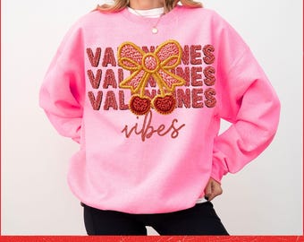 Latch Hook Yarn Crochet Valentines Vibes Png, Colorful Chery Bow Valentines Faux Yarn Png, Retro Valentine Png, Love Png,Girls Valentine Png