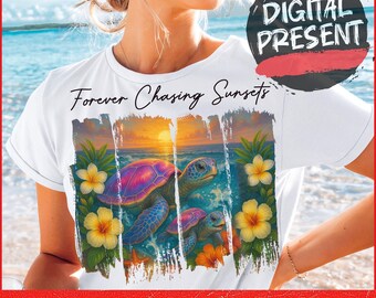 Forever Chasing Sunsets Png,Beach png, Retro Summer png, Summer png, Trendy png, Sublimation Designs, Summer T Shirt Design,Brushstrokes Png