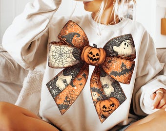 Floral Fall Ghost Coquette Png, Boho Halloween Pumpkin Png, Retro Spooky Coquette Halloween Png, Vintage Autumn Shirt Design