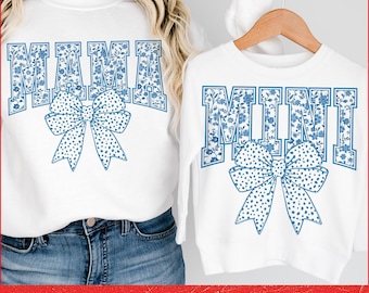 Blue Chinoiserie Png Bundle, Floral Chinoiserie Png, Chinoiserie Png, Mama Shirt Png, Chinoiserie Design, Floral Mama Png, Varsity Mama Png