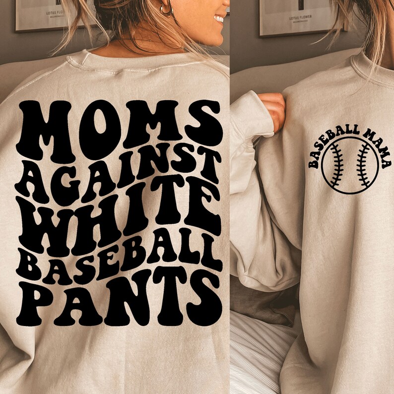 Moms Against White Baseball Pants Svg, Baseball Svg Png Pdf, Funny Baseball quote Cut File, For Shirt, Mug, Cricut image 4
