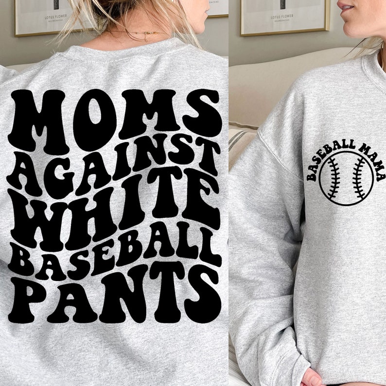 Moms Against White Baseball Pants Svg, Baseball Svg Png Pdf, Funny Baseball quote Cut File, For Shirt, Mug, Cricut image 6