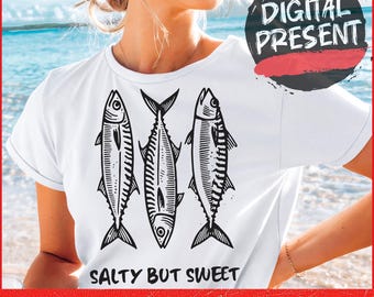 Salé mais sucré PNG, coquette été PNG, été rétro png, plage png bonjour été png, vacances d'été, coquillage png, poisson png