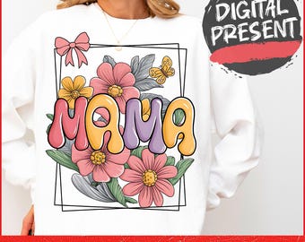 Cute Mama Coquette Bow Png, Floral Mama Png, Mama Png, Preppy Mama Design Png, Checkered Sublimation Design