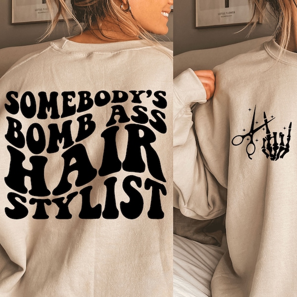 Somebody's Bomb Ass Hair stylist SVG & PNG | Somebody's, Hair Stylist, Wavy, Trending | Sublimation, Cut File | Digital Download