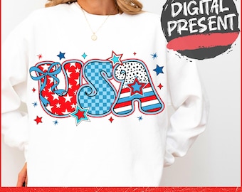 Preppy USA Coquette Png, Retro USA Png, 4th of July Png, America Brushstroke Png, Girly USA Png, Preppy Memorial Day png, America png