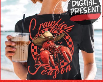 Crawfish Season Preppy PNG, Cowboy Crawfish Png, Crawfish Preppy png, Preppy png, Crawfish Sublimation design, Crawfish png files DTF