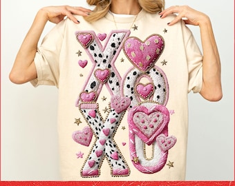 XOXO Knit Png, Xoxo Latch Hook Yarn Crochet Png, Faux Yarn Png, Trendy Valentine Png, Valentines Day Png
