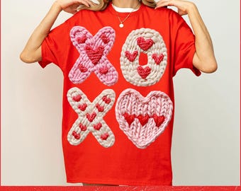 XOXO Knit Png, Xoxo Yarn PNG, Trendy Valentine Png, Vday Preppy PNG, Valentine's Day Png