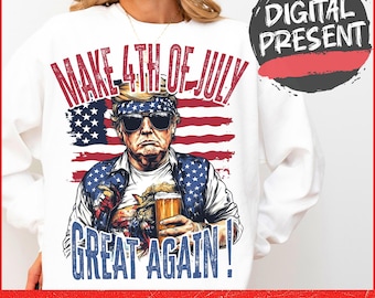 Happy 4th of july, Make 4th Of July Great Again PNG, Retro American 4th Of July Png, Trump Png ,Independence Day Design, Patriotic Png