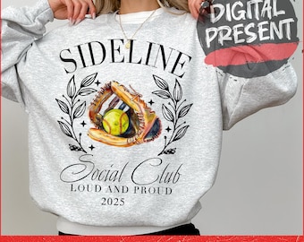 Softball Social Club PNG, Sideline Social Club PNG, Softball Design