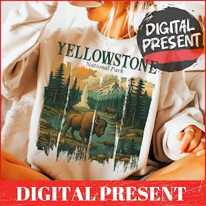 Vintage Yellowstone National Park PNG, National Park png design, Yellowstone Park png, Yellowstone travel png, nature adventure designs