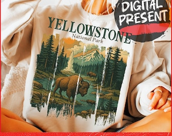 Vintage Yellowstone National Park PNG, National Park png design, Yellowstone Park png, Yellowstone travel png, nature adventure designs