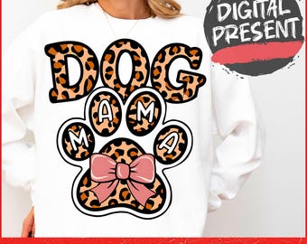 Sublimazione mamma cane, mamma leopardo png, mamma sublimazione disegni PNG, leopardo mamma png, regalo per la festa della mamma, regalo per mamma cane, download immediato