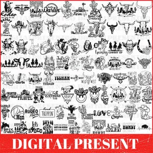 80+ Cowboy Western Bundle svg, Cowgirl Bundle Design svg png Sublimation, wilder Westen Bundle svg, Cricut Datei, Rodeo svg, es lebe Cowgirls svg