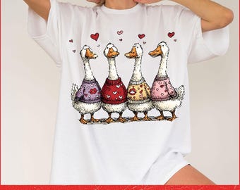 Valentines Day PNG,Funny valentine png,Goose Valentine,valentine Sublimation,Preppy Valentine Png, Trendy Valentine Day png,lover goose