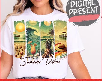Summer Vibes PNG, Summer Png, Retro Summer Png, Beach Png, Hello Summer Png, Summer Vacation Png, Tropical Summer Sublimation