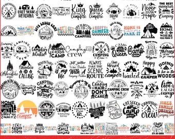80+ Camping SVG-Bundle, Lagerleben-Svg, Lager SVG-Datei, Camper-Svg, Lagerfeuer-Svg, Camping-Schnittdateien, Lager-Sprüche, Lesezeichen-Dateien für Cricut, Lager-Png