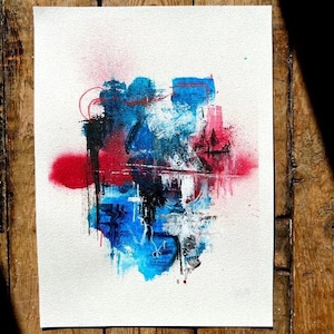 Fragmento 5 - Obra de arte abstrata original, obra de arte de 11&quot; x 15&quot;, obra de arte única, decoração de casa, única, origem