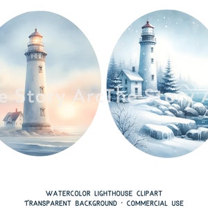Lighthouse Clipart, 16 High Quality Watercolor Clipart, Lighthouse PNG, Nautical Clipart, Digital Download, Junk Journal, Scrapbook, Crafts