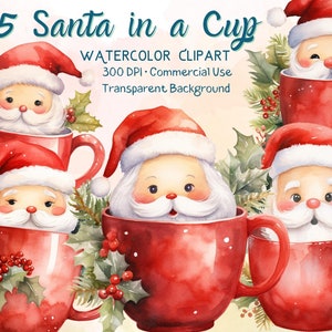 Père Noël en coupe des cliparts, 15 Clipart père Noël, mignon père Noël, Clipart Noël, clipart hiver coupe, téléchargement numérique pour étiquette cadeau, scrapbooking, travaux manuels