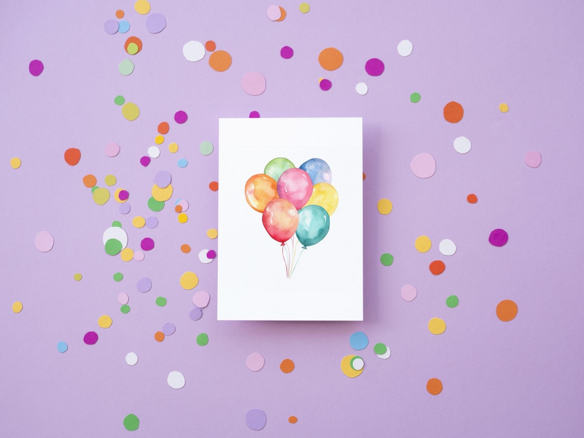 38 Watercolor Balloons Clipart PNG, Birthday Clipart, Card Making ...