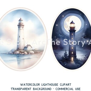 Lighthouse Clipart, 16 High Quality Watercolor Clipart, Lighthouse PNG, Nautical Clipart, Digital Download, Junk Journal, Scrapbook, Crafts