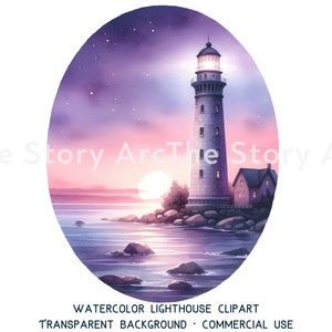 Lighthouse Clipart, 16 High Quality Watercolor Clipart, Lighthouse PNG, Nautical Clipart, Digital Download, Junk Journal, Scrapbook, Crafts