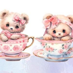 Watercolor Teddy Bear Teacup Clipart Cute Bear PNG digital Download watercolor-teddy-bear-teacup-clipart-cute-bear-png-digital-download