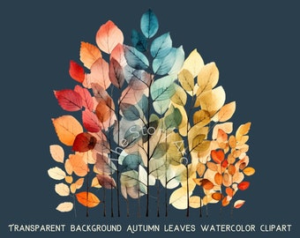 Herfstbladeren aquarel clipart, 32 herfstbladeren PNG herfst seizoen decor herfst clipart instant digitale download scrapbooking digitale planner