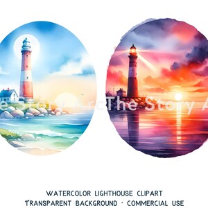 Lighthouse Clipart, 16 High Quality Watercolor Clipart, Lighthouse PNG, Nautical Clipart, Digital Download, Junk Journal, Scrapbook, Crafts