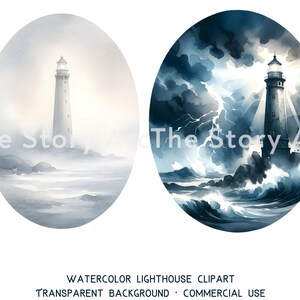 Lighthouse Clipart, 16 High Quality Watercolor Clipart, Lighthouse PNG, Nautical Clipart, Digital Download, Junk Journal, Scrapbook, Crafts
