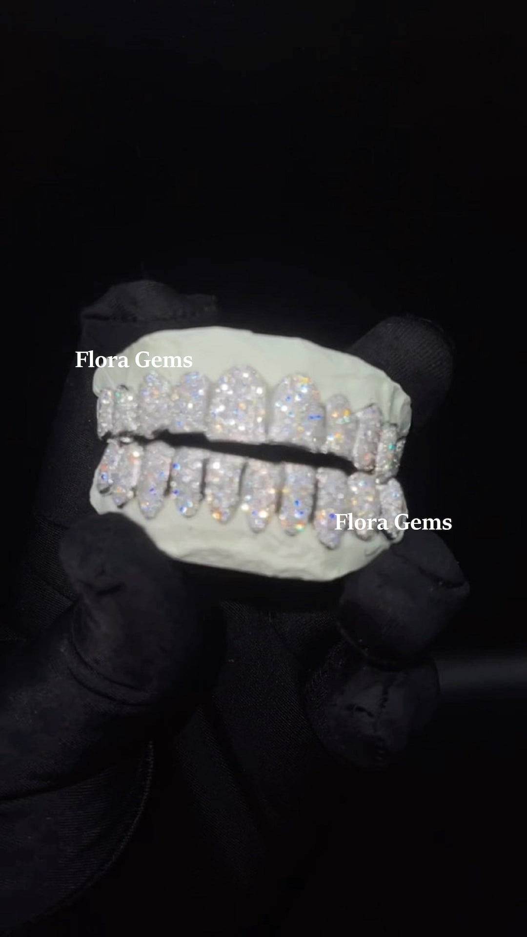 Fully Iced Out Grillz, VVS Moissanite 10 Top and Bottom